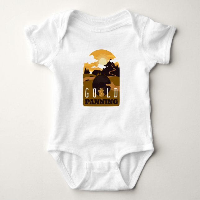 Gold Panning Baby Bodysuit (Front)