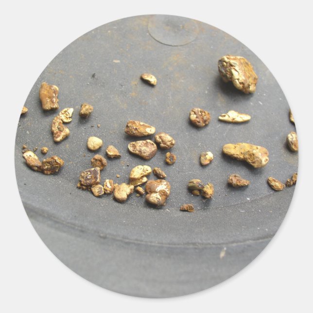 Gold Panning Classic Round Sticker (Front)