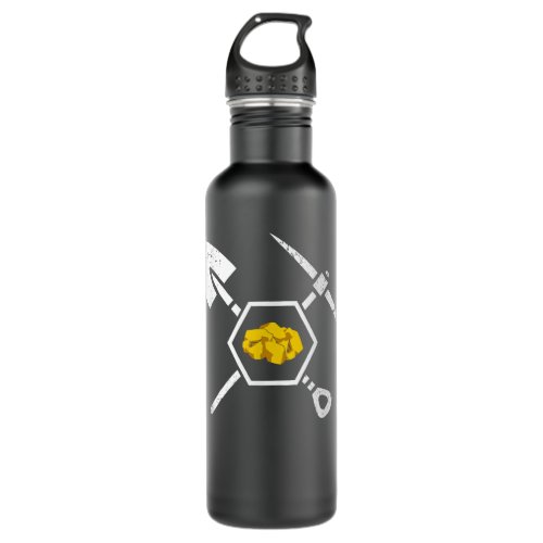 Gold Panning   _ Funny Miner Panner Listening Stainless Steel Water Bottle