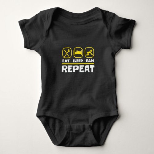 Gold panning prospecting East Sleep Pan Repeat Baby Bodysuit