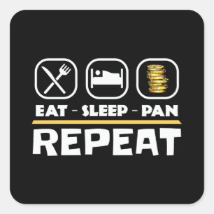 Gold panning prospecting East Sleep Pan Repeat Square Sticker