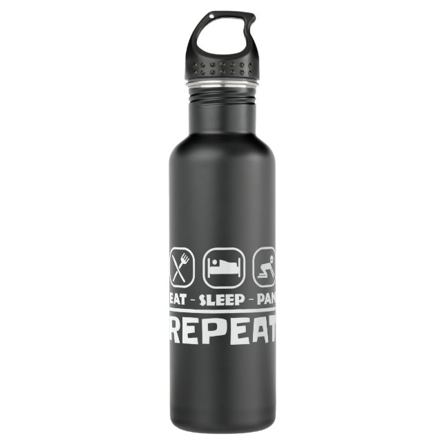 Gold panning prospecting East Sleep Pan Repeat Stainless Steel Water Bottle (Front)