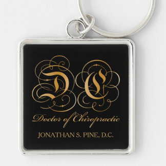 Gold Parchment Letters Doctor of Chiropractic Keychain