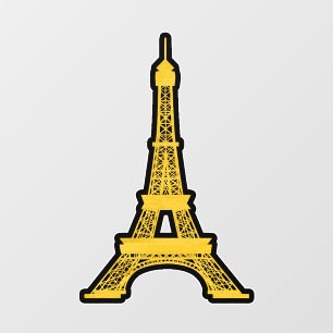 Gold Paris Eiffel Tower Wall Decal