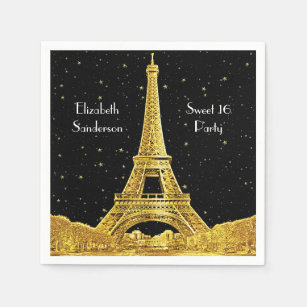 5 Serviettes Napkins Madame a Paris 25 x 25 cm Paris Eiffel Tower Fashion Nostalgia 