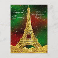 Gold Paris Skyline #2 Christmas Starry