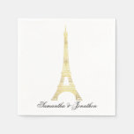Gold Parisian Eiffel Tower Wedding Custom Napkins at Zazzle