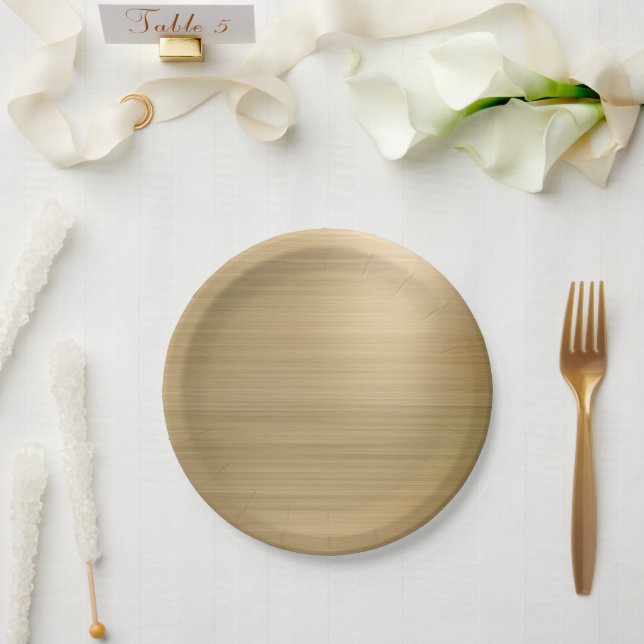 Gold Party Paper Plates (Wedding)