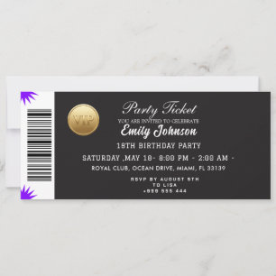 Gold Party Ticket Invitation