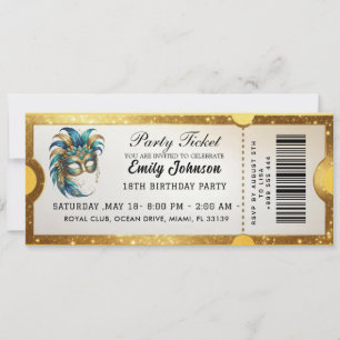 Gold Party Ticket Invitation 2026