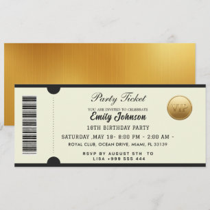 Gold Party Ticket Invitation 2026