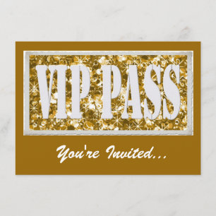 Gold party VIP invitation
