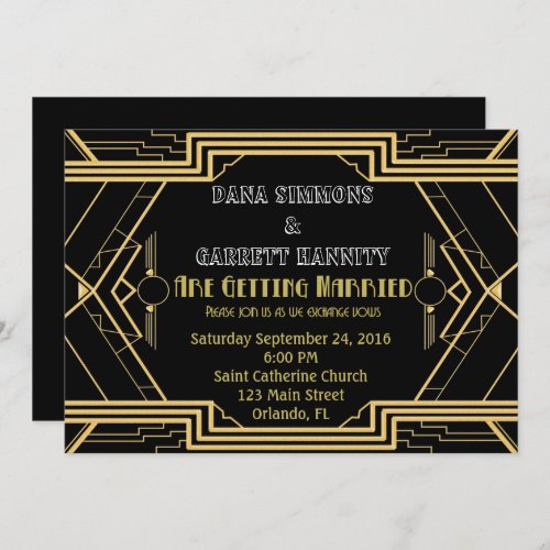 Gold Party Wedding Suite Ceremony Party Invitation