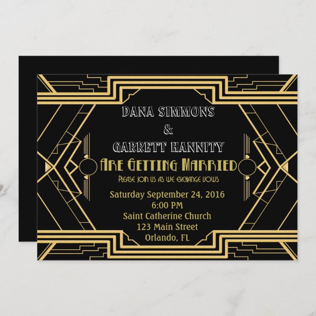 Gold Party Wedding Suite Ceremony Party Invitation (Front/Back)