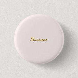Gold & Pastel Color Calligraphy Elegant Plain Name Button