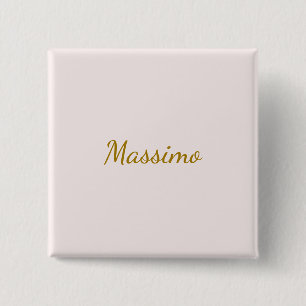 Gold & Pastel Color Calligraphy Elegant Plain Name Button