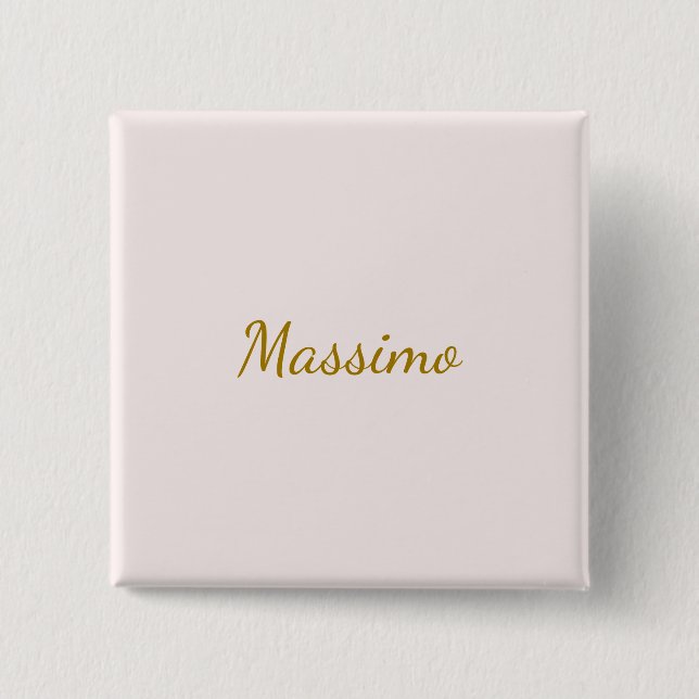 Gold & Pastel Color Calligraphy Elegant Plain Name Button (Front)