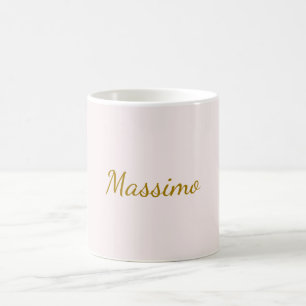 Gold & Pastel Color Calligraphy Elegant Plain Name Coffee Mug