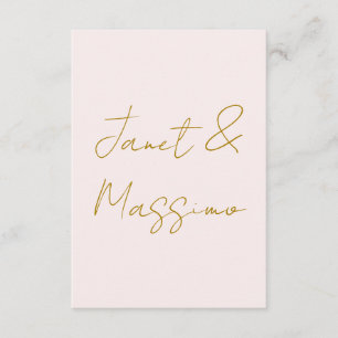 Gold & Pastel Color Calligraphy Elegant Plain Name Enclosure Card