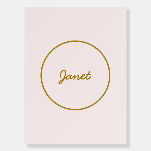 Gold & Pastel Color Calligraphy Elegant Plain Name Foam Board