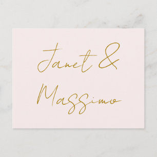 Gold & Pastel Color Calligraphy Elegant Plain Name Holiday Postcard