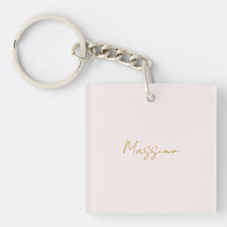 Gold & Pastel Color Calligraphy Elegant Plain Name Keychain
