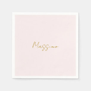 Gold & Pastel Color Calligraphy Elegant Plain Name Napkins