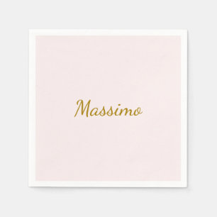 Gold & Pastel Color Calligraphy Elegant Plain Name Napkins