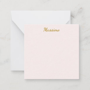 Gold & Pastel Color Calligraphy Elegant Plain Name Note Card