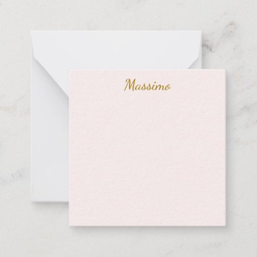 Gold & Pastel Color Calligraphy Elegant Plain Name Note Card