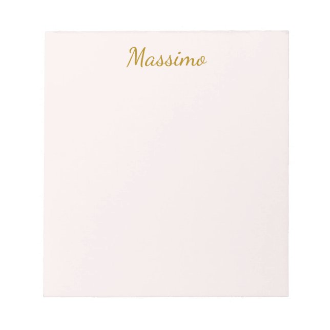 Gold & Pastel Color Calligraphy Elegant Plain Name Notepad (Front)