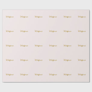 Gold & Pastel Color Calligraphy Elegant Plain Name Wrapping Paper