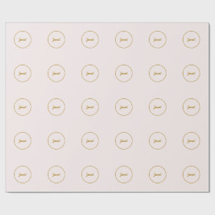 Gold & Pastel Color Calligraphy Elegant Plain Name Wrapping Paper