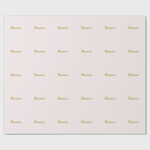 Gold & Pastel Color Calligraphy Elegant Plain Name Wrapping Paper