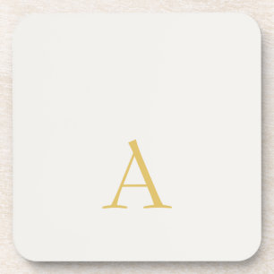 Gold & Pastel Color Monogram Professional Initial Beverage Coaster