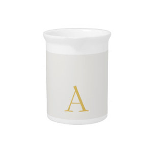 Gold & Pastel Color Monogram Professional Initial Beverage Pitcher