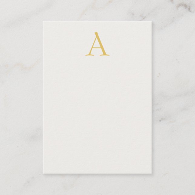 Gold & Pastel Color Monogram Professional Initial  Enclosure Card (Front)