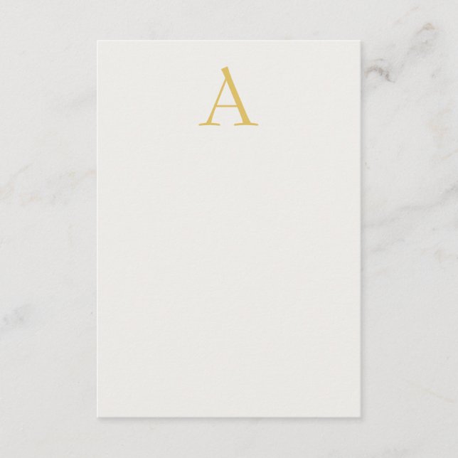 Gold & Pastel Color Monogram Professional Initial  Enclosure Card (Front)