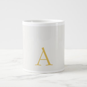 Gold & Pastel Color Monogram Professional Initial Giant Coffee Mug