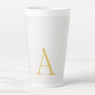 Gold & Pastel Color Monogram Professional Initial  Latte Mug