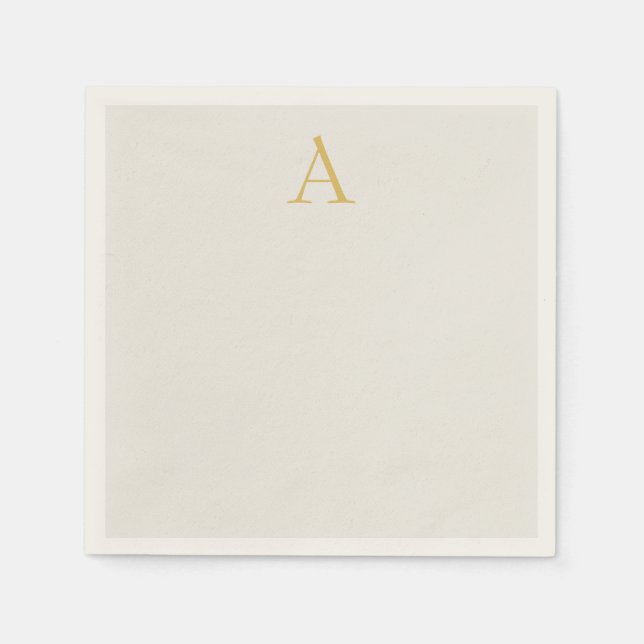 Gold & Pastel Color Monogram Professional Initial  Napkins (Front)