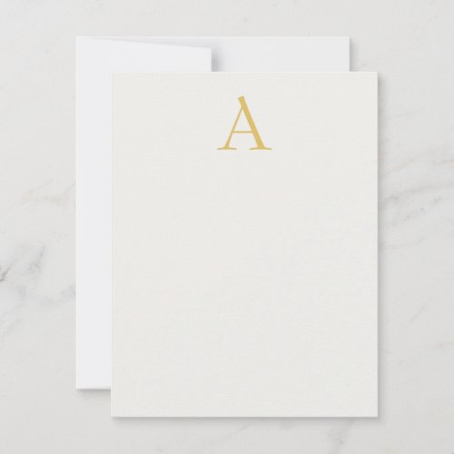 Gold & Pastel Color Monogram Professional Initial  Note Card