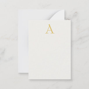 Gold & Pastel Color Monogram Professional Initial  Note Card