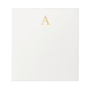 Gold & Pastel Color Monogram Professional Initial  Notepad