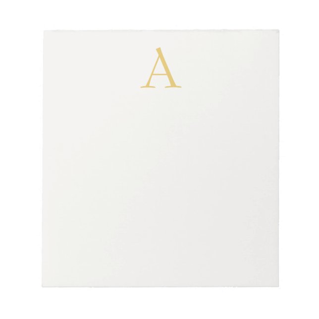 Gold & Pastel Color Monogram Professional Initial  Notepad (Front)