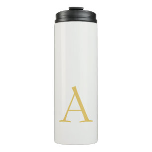 Gold & Pastel Color Monogram Professional Initial  Thermal Tumbler