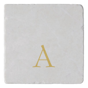 Gold & Pastel Color Monogram Professional Initial Trivet