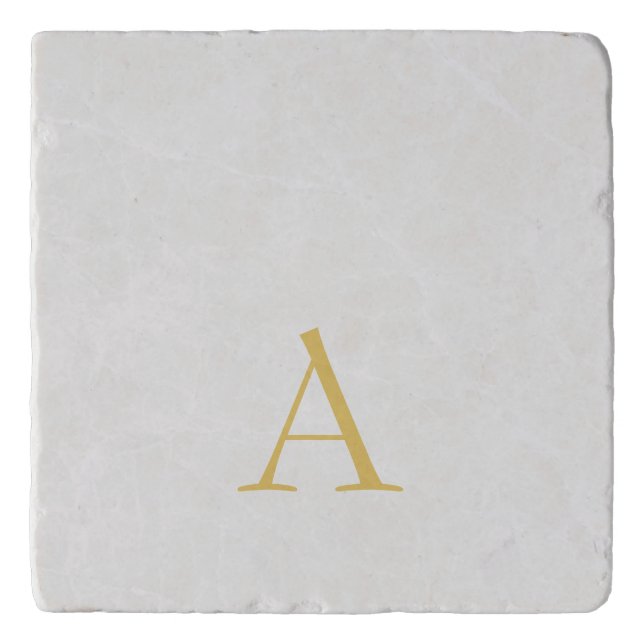 Gold & Pastel Color Monogram Professional Initial  Trivet (Front)