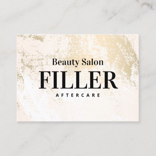 Gold Pastel Filler Aftercare Business Card