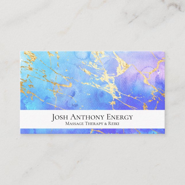 *~* Gold Pastel Nebula Galaxy Universe Aqua AP3 Business Card (Front)